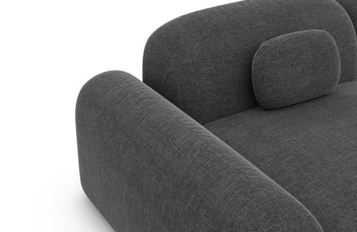 Design Polster Ecksofa Barcelona L Form mit Strukturstoff Bezug - Anthrazit - Detailansicht