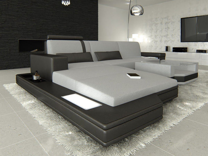 Ecksofa Messana L Form in hellgrau Mineva 12