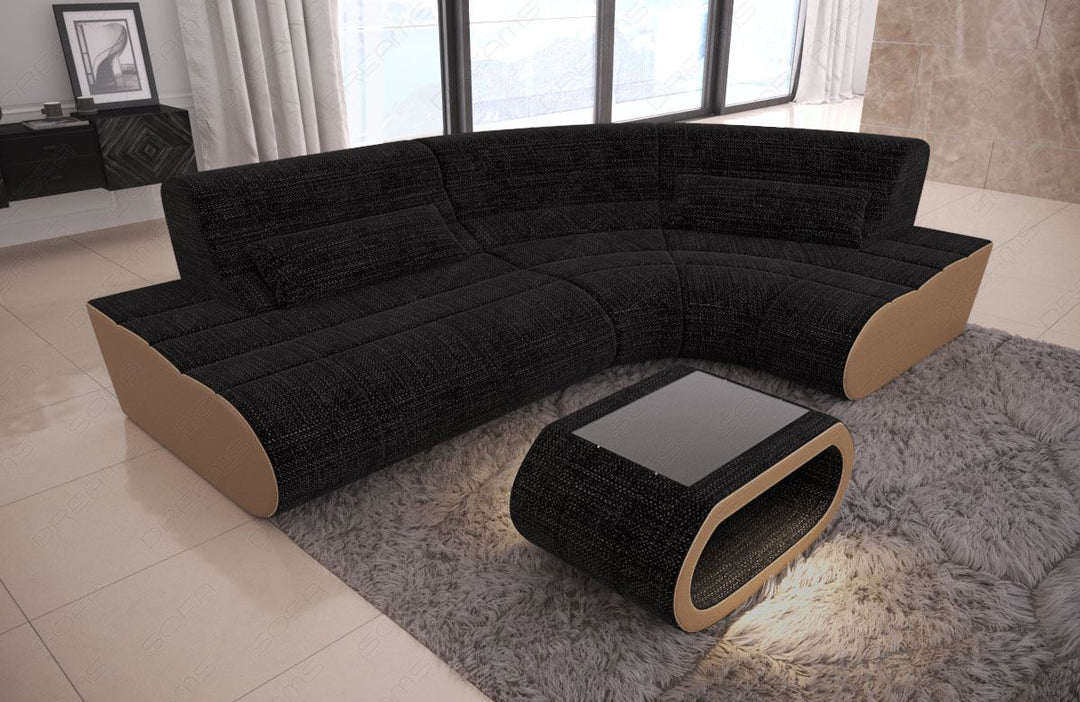 Polster Eckcouch Concept Mini L Form in dunkelgrau - Hugo13 Strukturstoff
