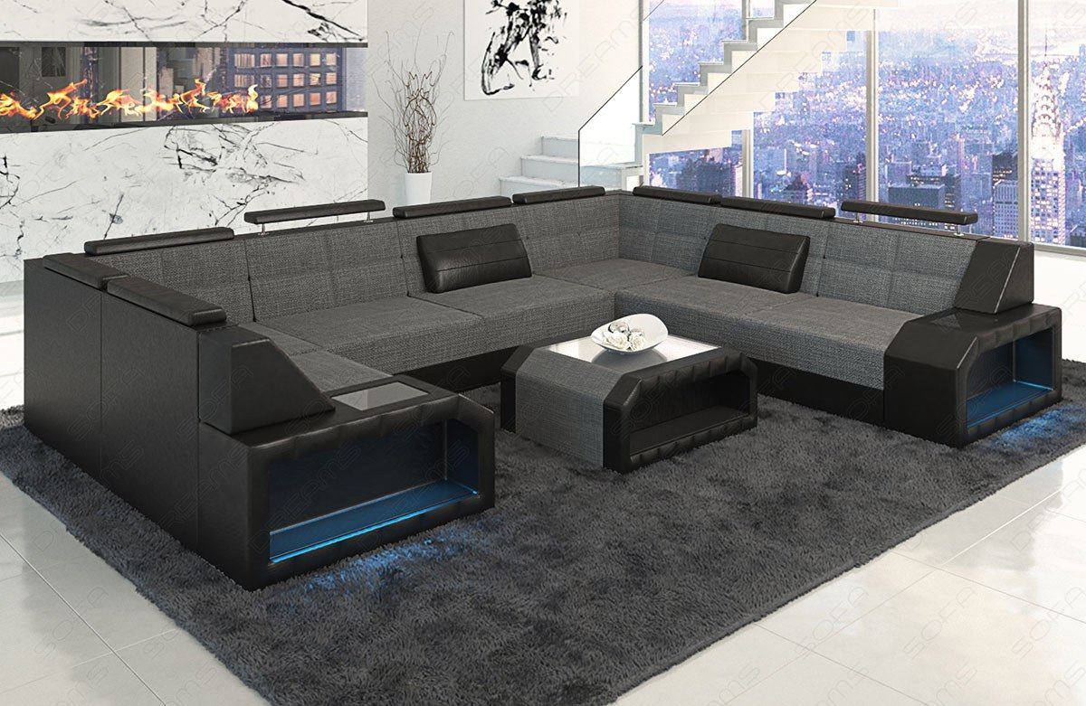 Sofa Pesaro Mini U Shape With Fabric Cover