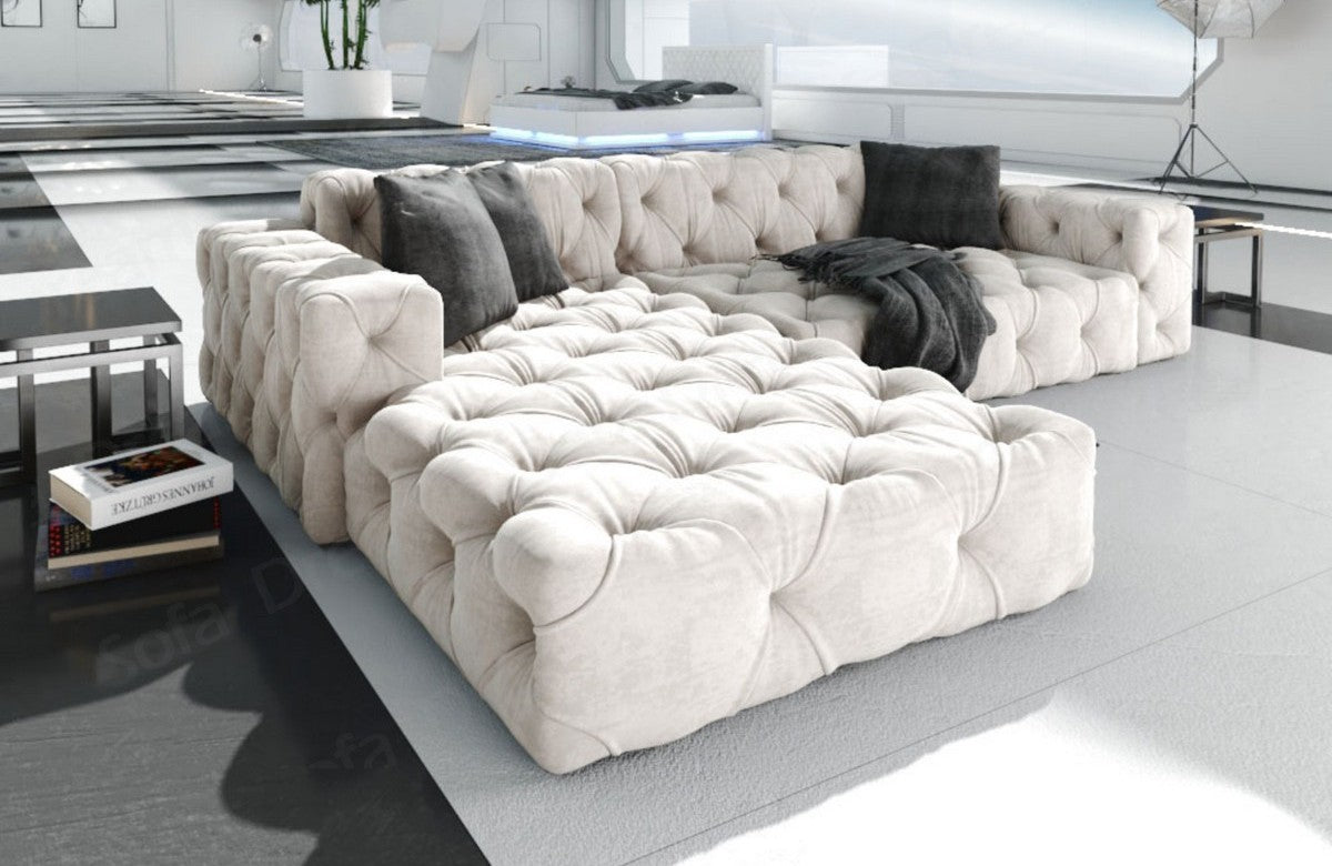 L-Shaped Fabric Sofa Menorca Short