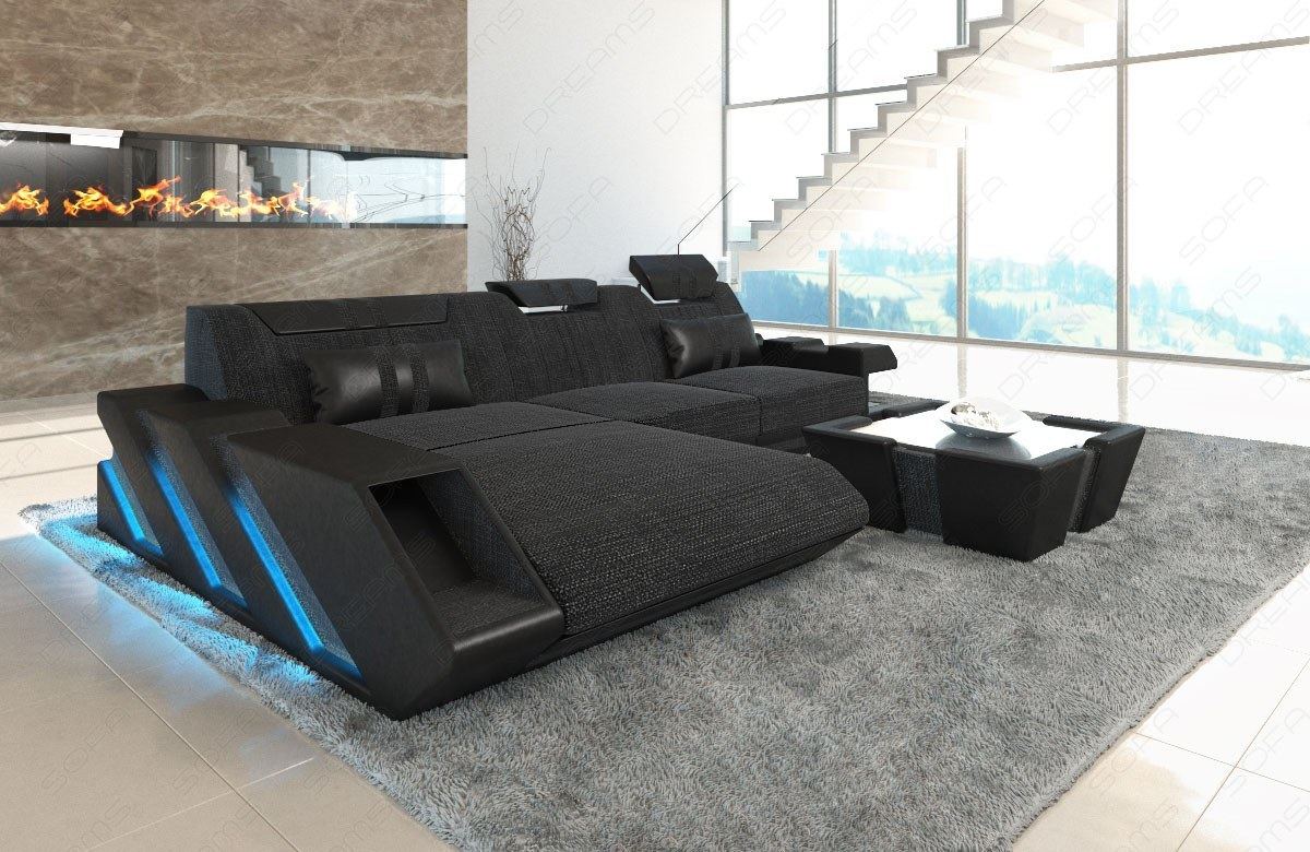Sofa Apollo Corner Sofa With Led And Fabric Cover