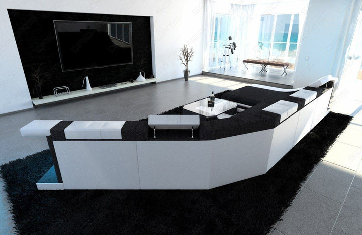 Moderne Stoff Wohnlandschaft Turino CL LED Hugo 13