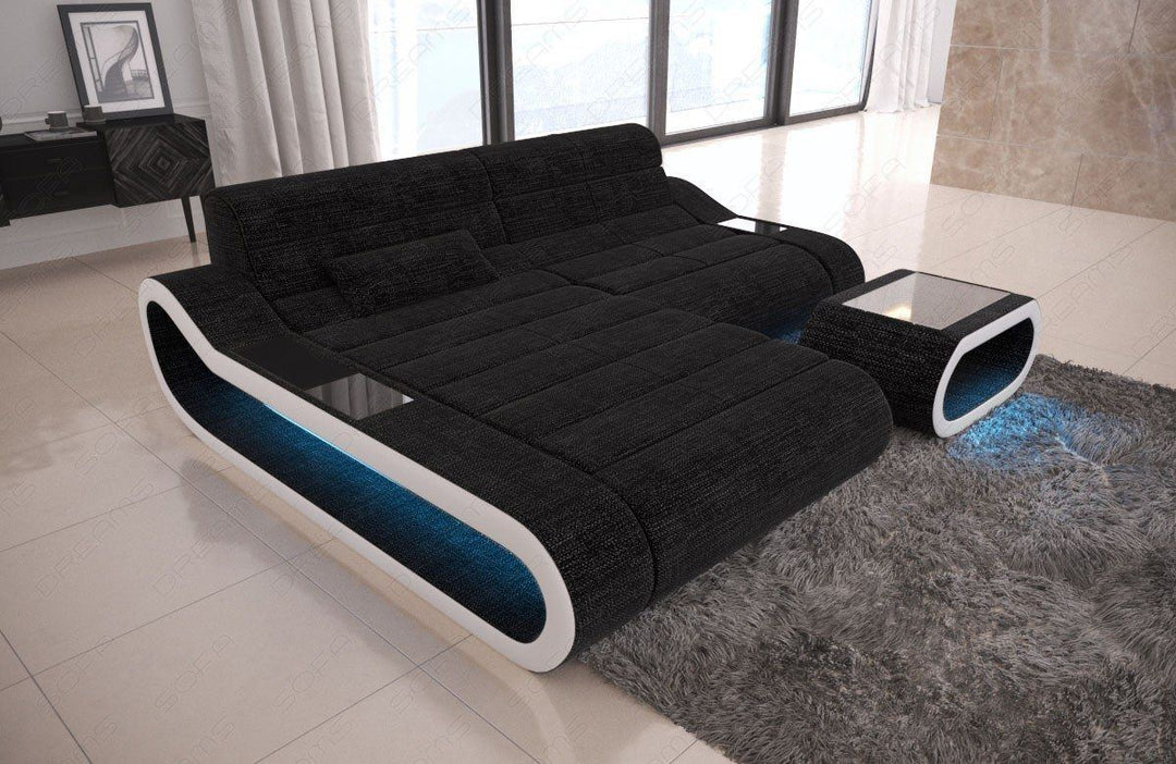 Moderne Stoffcouch Concept L Form  in dunkelgrau - Hugo13 Strukturstoff