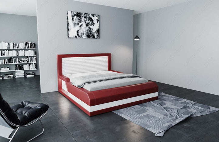 Boxspringbett Treviso mit LED in rot-weiÃŸ
