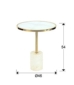 Side Table Dekala White-Gold