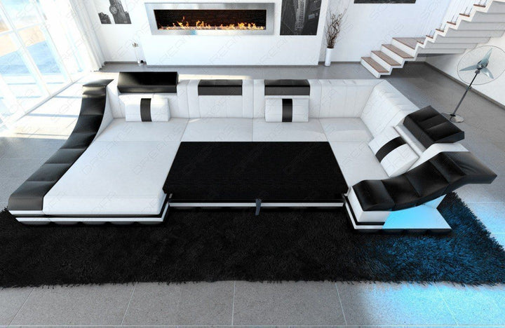 Die Wohnlandschaft Turino gibt es auch als ein Sofa mit ausziehbaren Bett