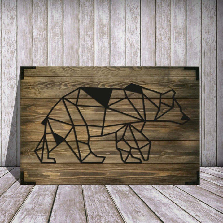 Modernes Holz Wandbild EisbÃ¤r