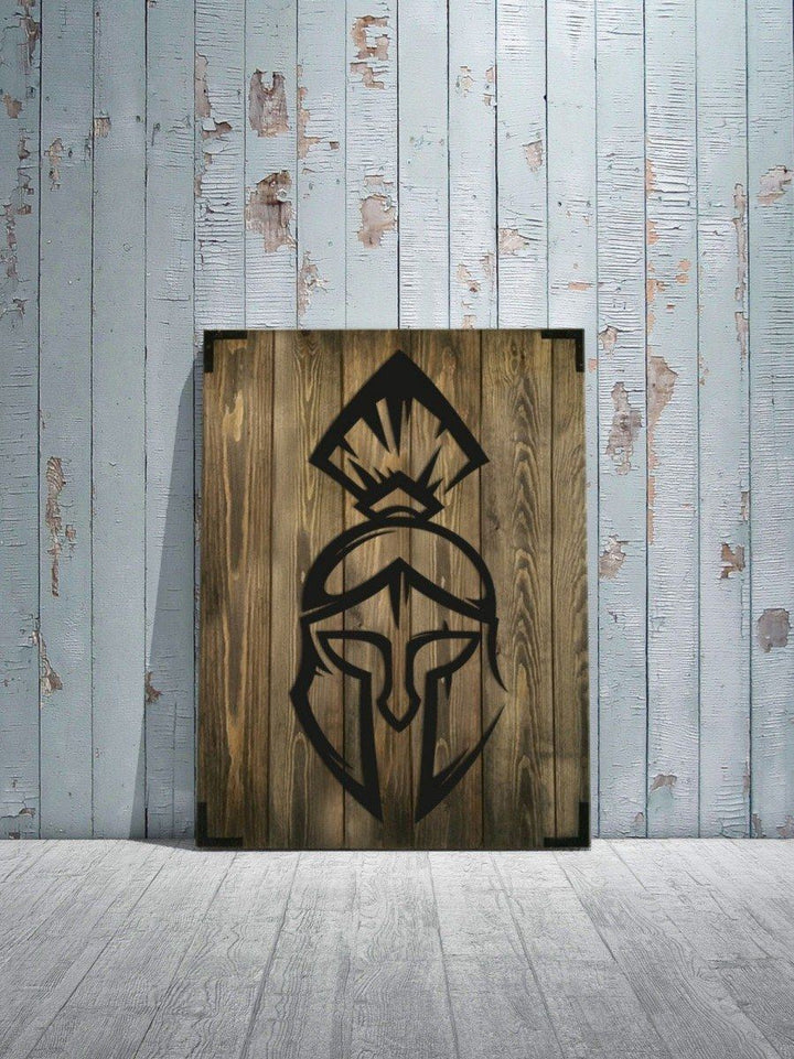 Holzbild modern Ritterhelm