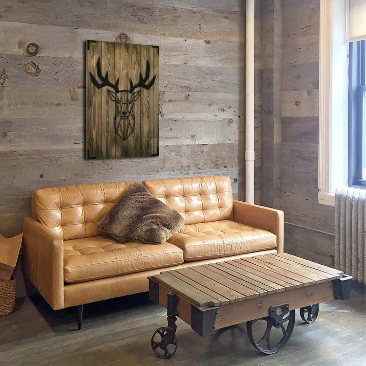 Modernes Holz Wandbild Hirsch 3