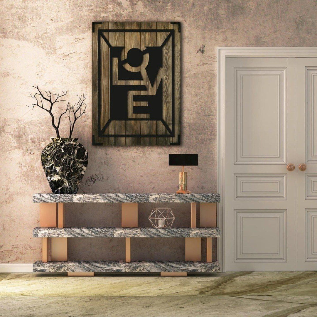 Modernes Holz Wandbild Love