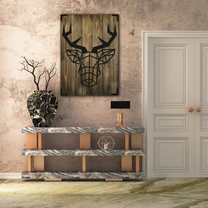 Modernes Holz Wandbild mit Laserdruck.