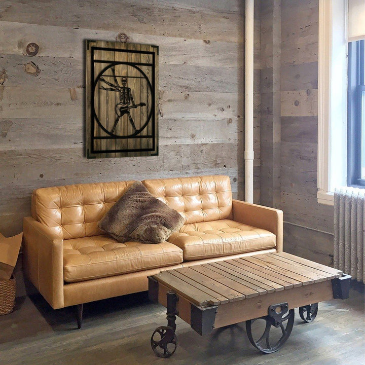 Modernes Holz Wandbild Skelett
