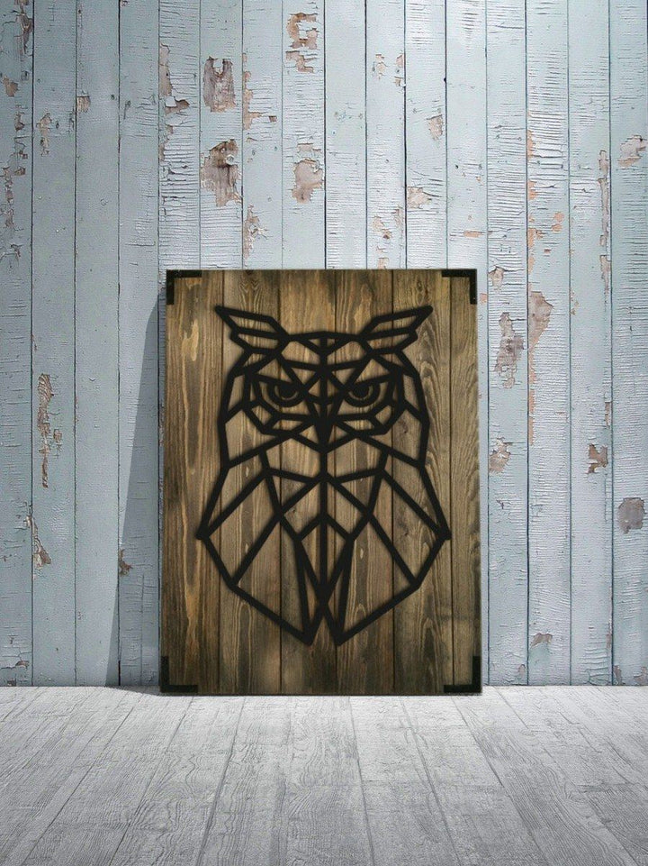 Modernes Holz Wandbild Eule