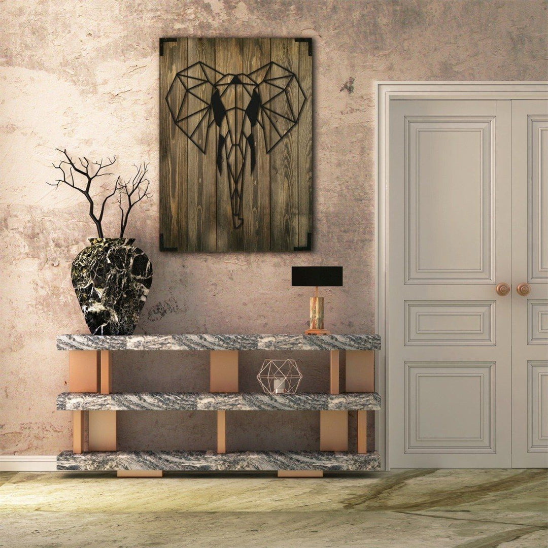 Wandbild Holz modern Elefant