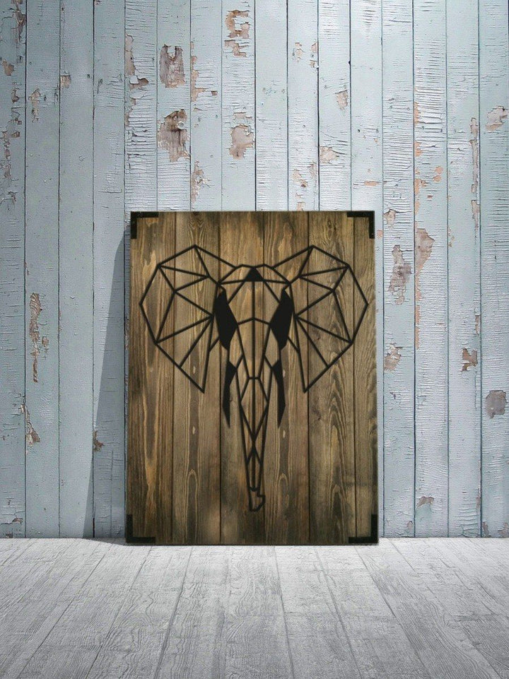 Modernes Holz Wandbild Elefant