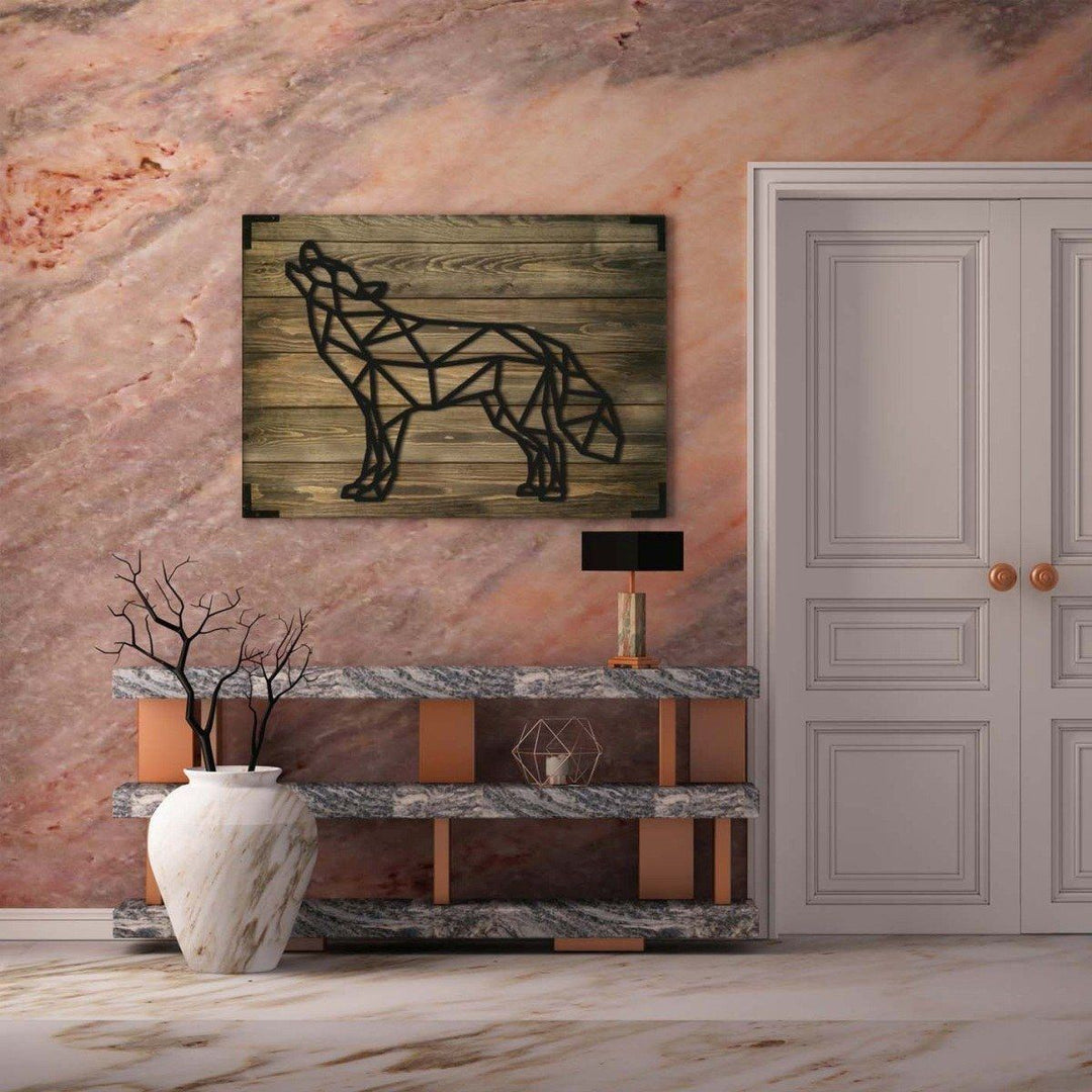 Holzbild modern Wolf 1