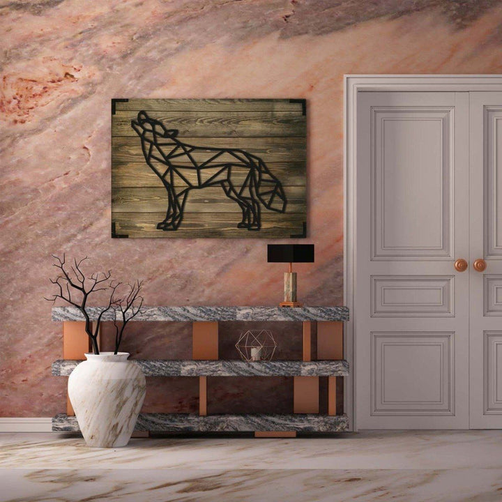 Holzbild modern Wolf 1