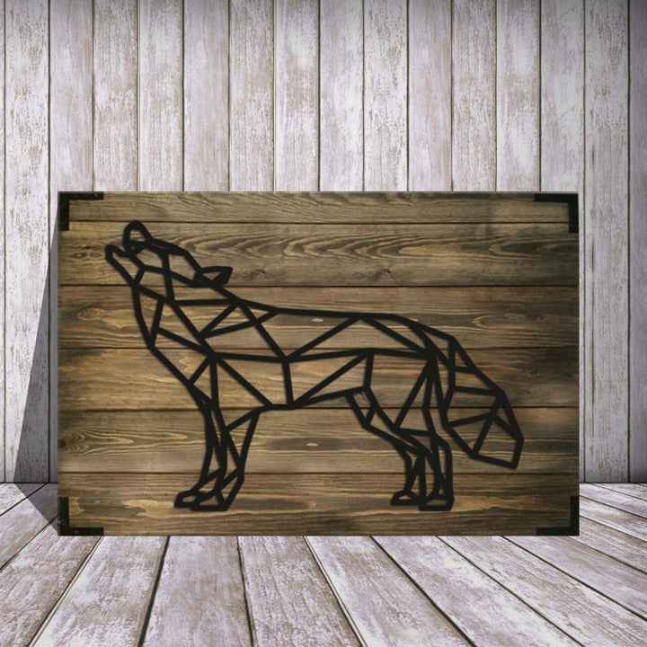 Modernes Holz Wandbild Wolf 1