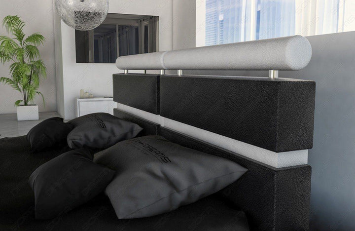 Hochwertiges Wasserbett Venedig mit LED Beleuchtung in schwarz-weiÃŸ