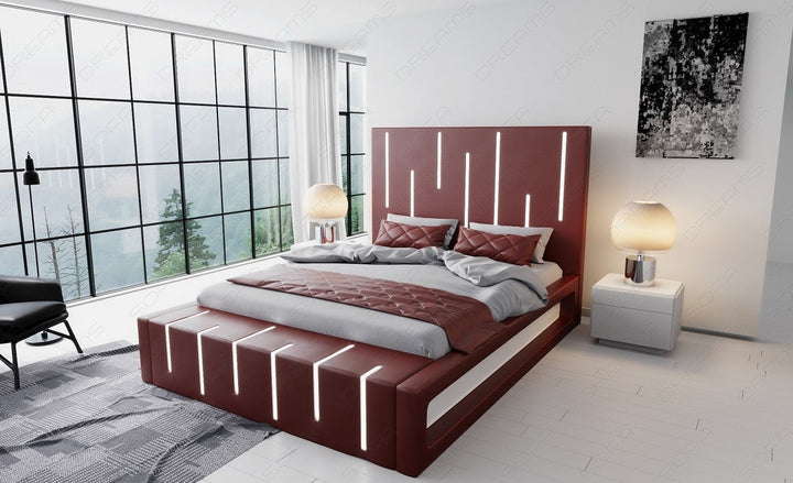 Wasserbett Milona in rot mit weiÃŸem Seitenkasten