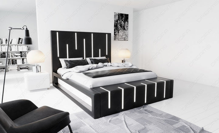 Wasserbett Milona in schwarz mit weiÃŸem Seitenkasten