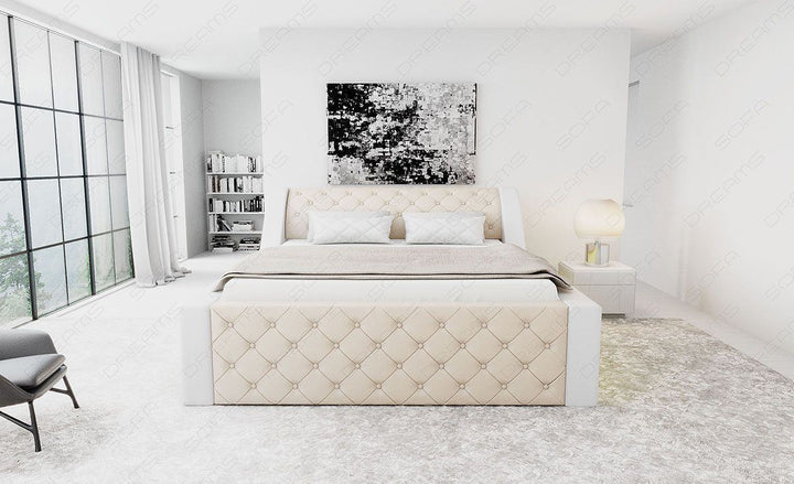 SchÃ¶nes Design Wasserbett Arezzo in beige-weiÃŸ