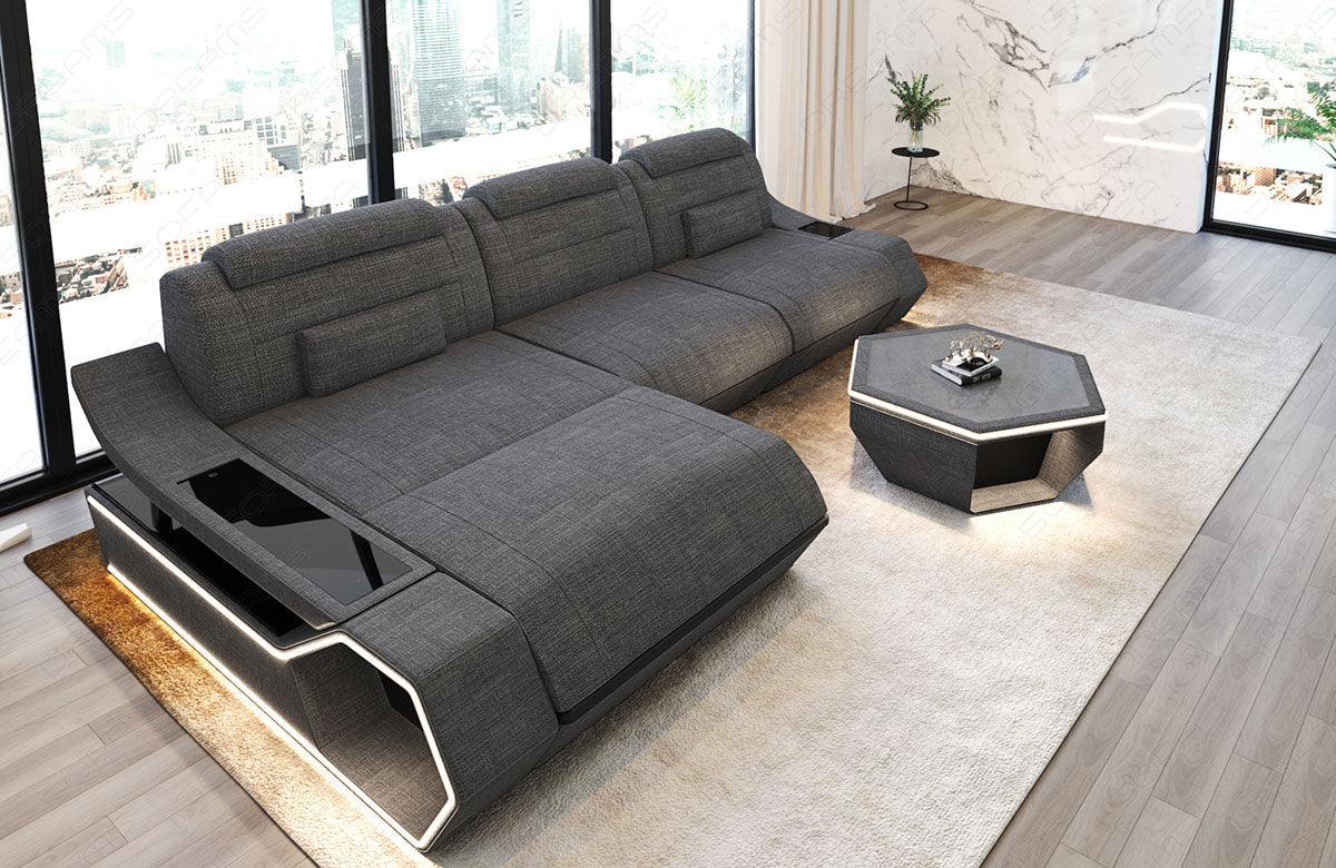 Toscano L-shaped corner sofa fabric