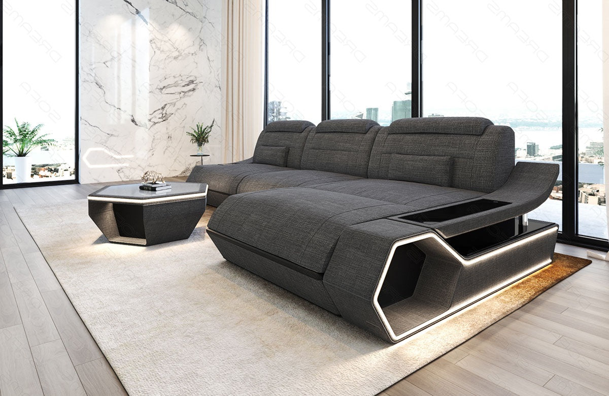 Toscano L-shaped corner sofa fabric