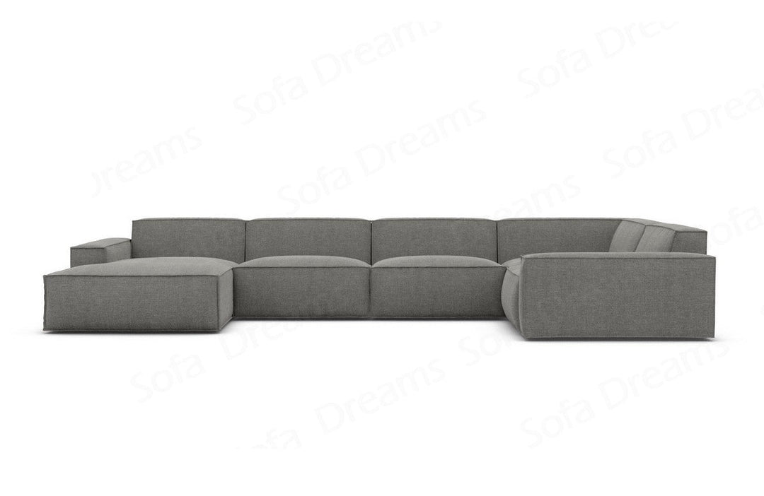 Design Stoff Wohnlandschaft Formenta U Form mit Strukturstoff-Bezug in Dunkelgrau