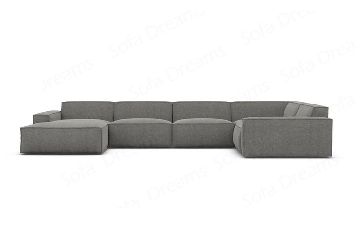 Design Stoff Wohnlandschaft Formenta U Form mit Strukturstoff-Bezug in Dunkelgrau