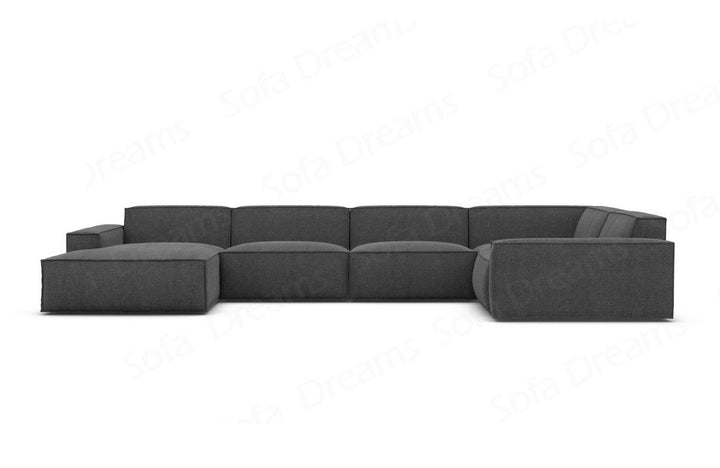 Design Stoff Wohnlandschaft Formenta U Form mit Strukturstoff-Bezug in Anthrazit