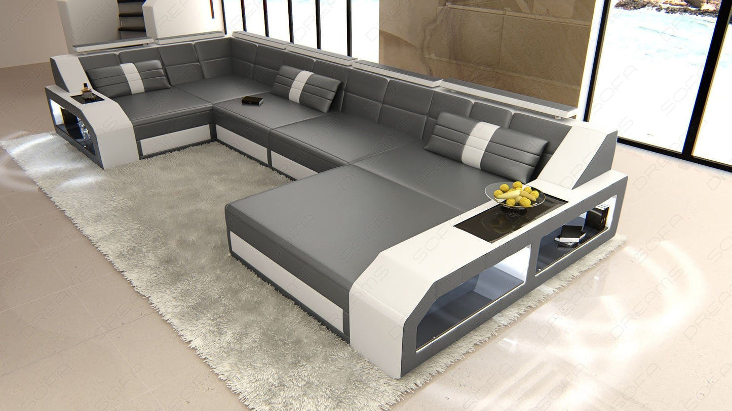Leather Sectional Aroba Sofa With Led