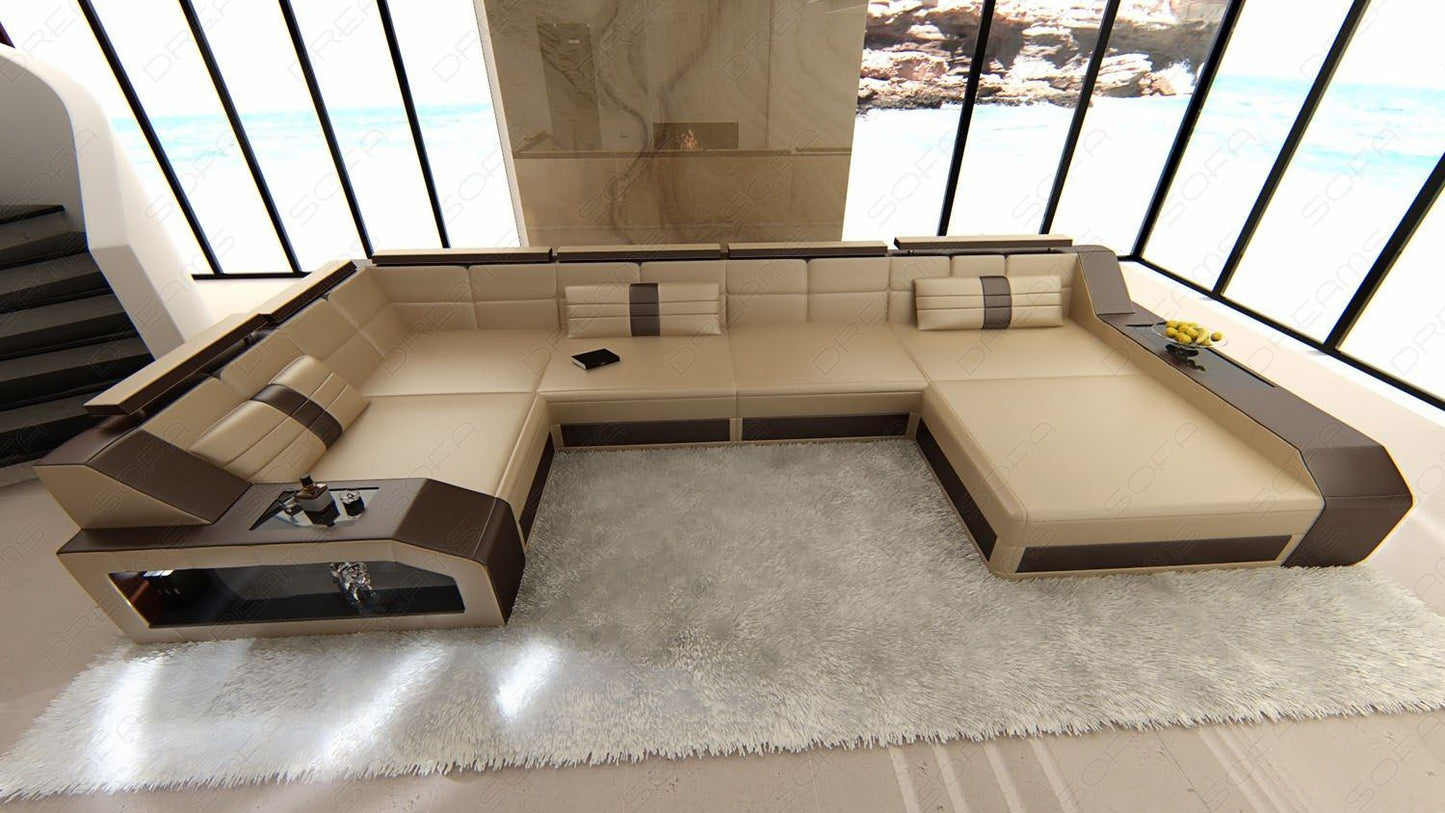 Leather Sectional Aroba Sofa With Led