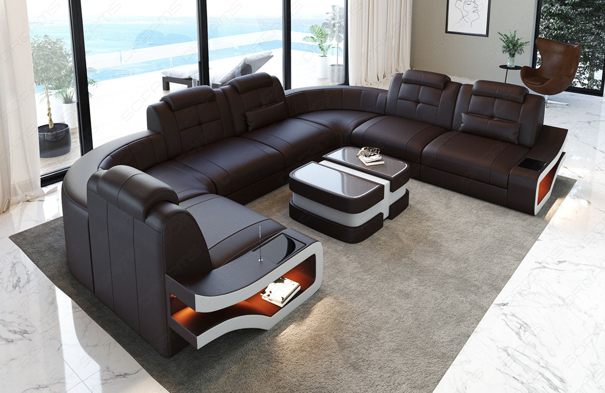 Mini Leather Sofa Naomi U Shape