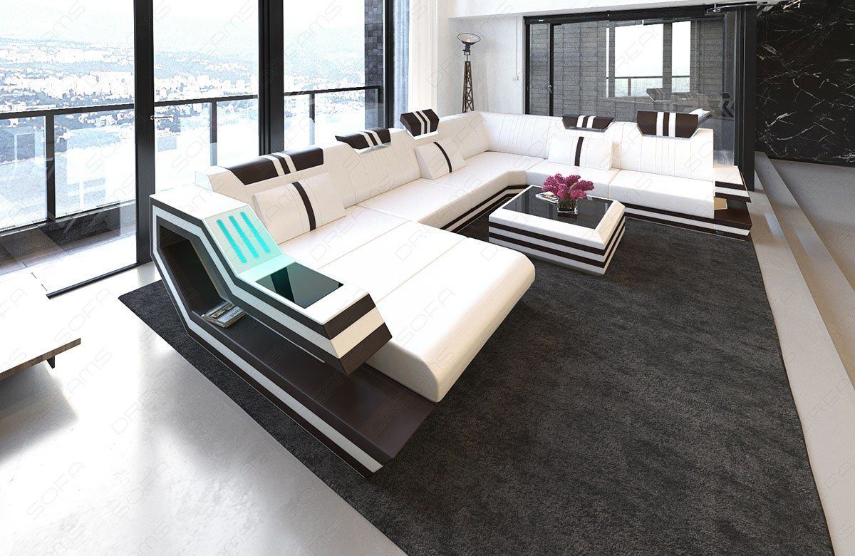 Xxl Rodeo Sofa In Leather With Ottoman