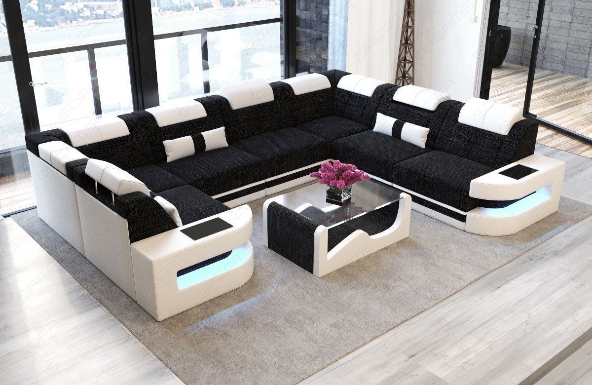 Taho Sectional With Led And Fabric Cover