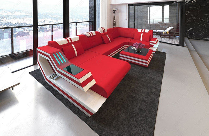 Polster Wohnlandschaft Ravenna U Form in rot - Mineva20