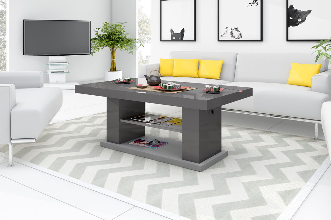Couchtisch Holz Madrid in grau hochglanz