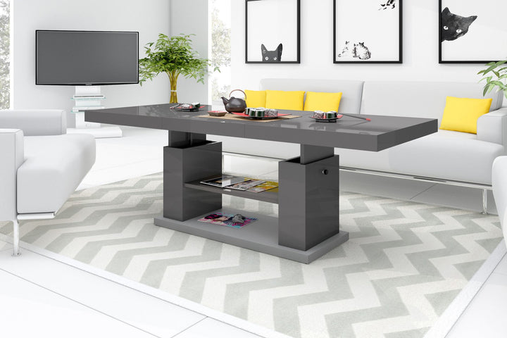 Couchtisch Holz Madrid in grau hochglanz