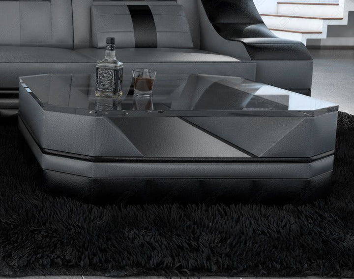 Designer Couchtisch Turino in den Farben grau-schwarz