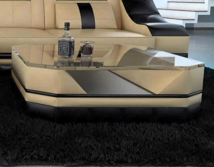 Wohnzimmertisch Turino in den Farben sandbeige-schwarz