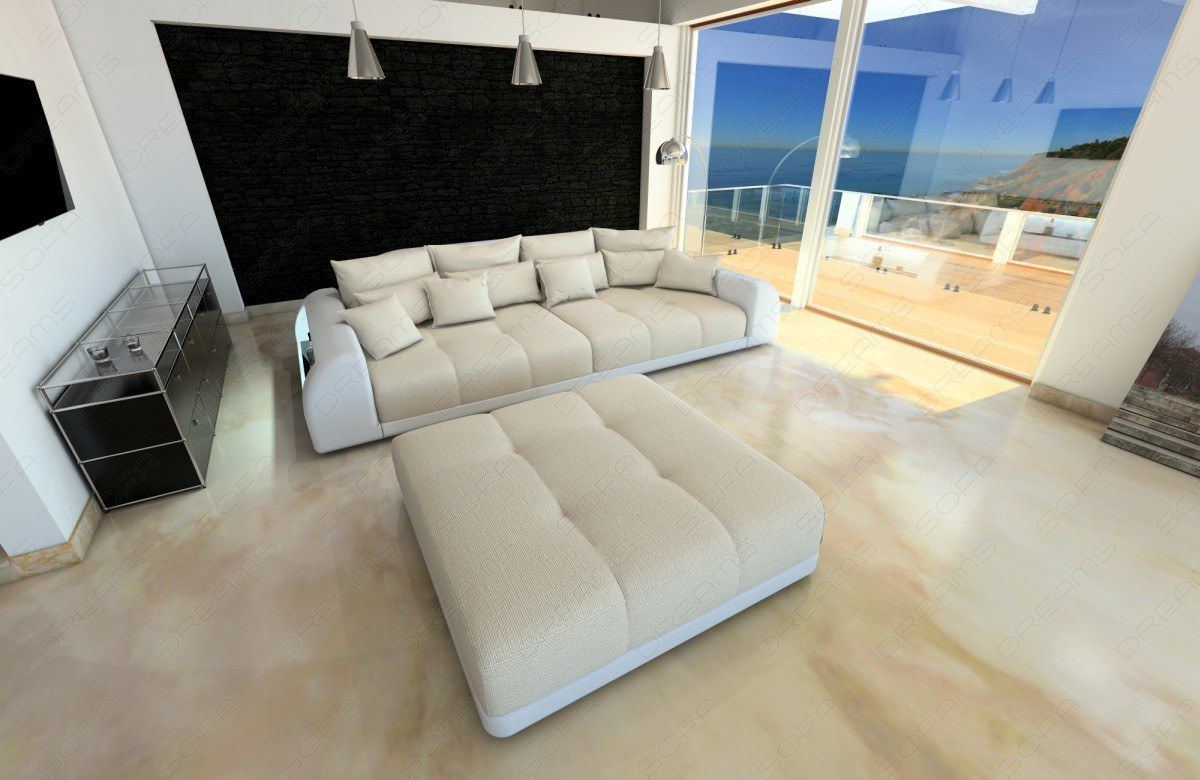 Big Sofa Miami In Woven Microfiber With Led