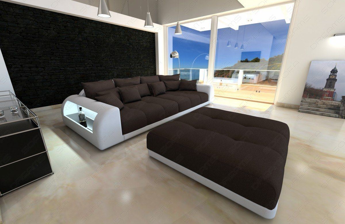 Big Sofa Miami In Woven Microfiber With Led
