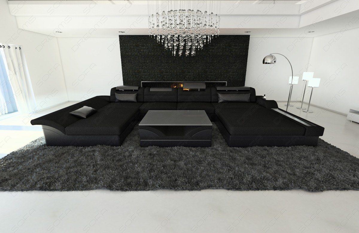 Megano Sectional With Led And Fabric Cover