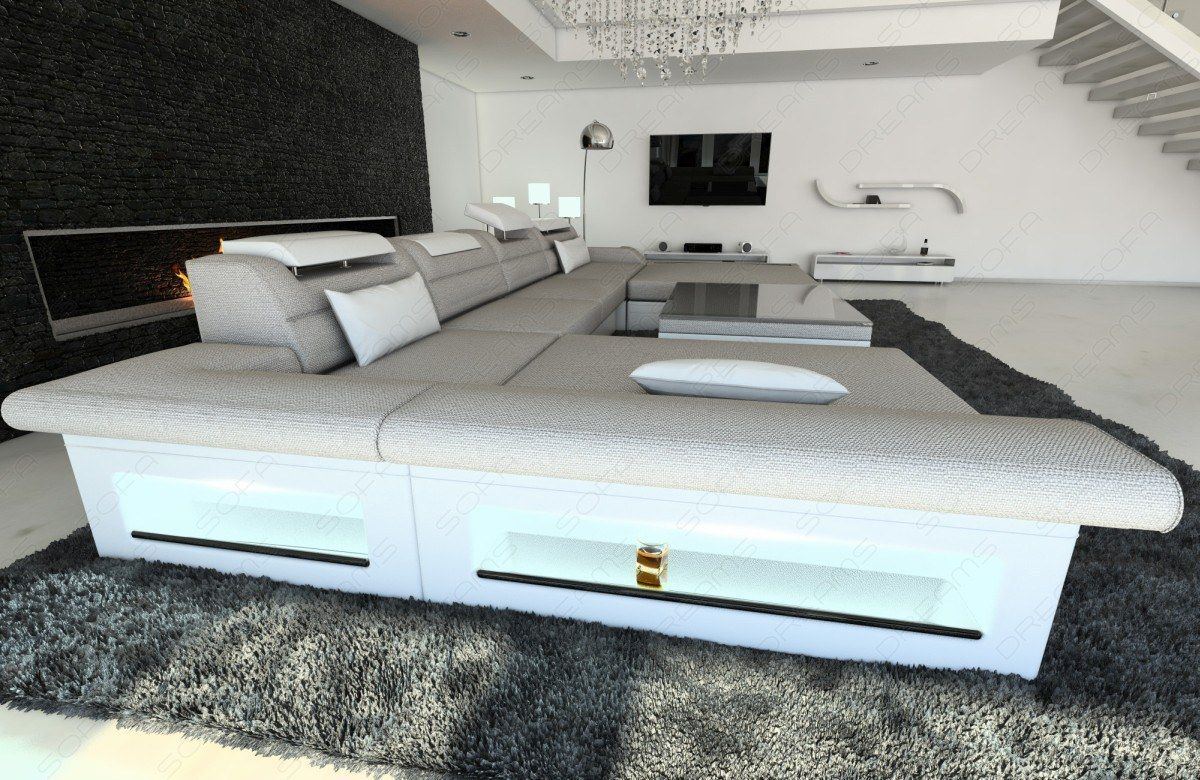 Megano Sectional With Led And Fabric Cover